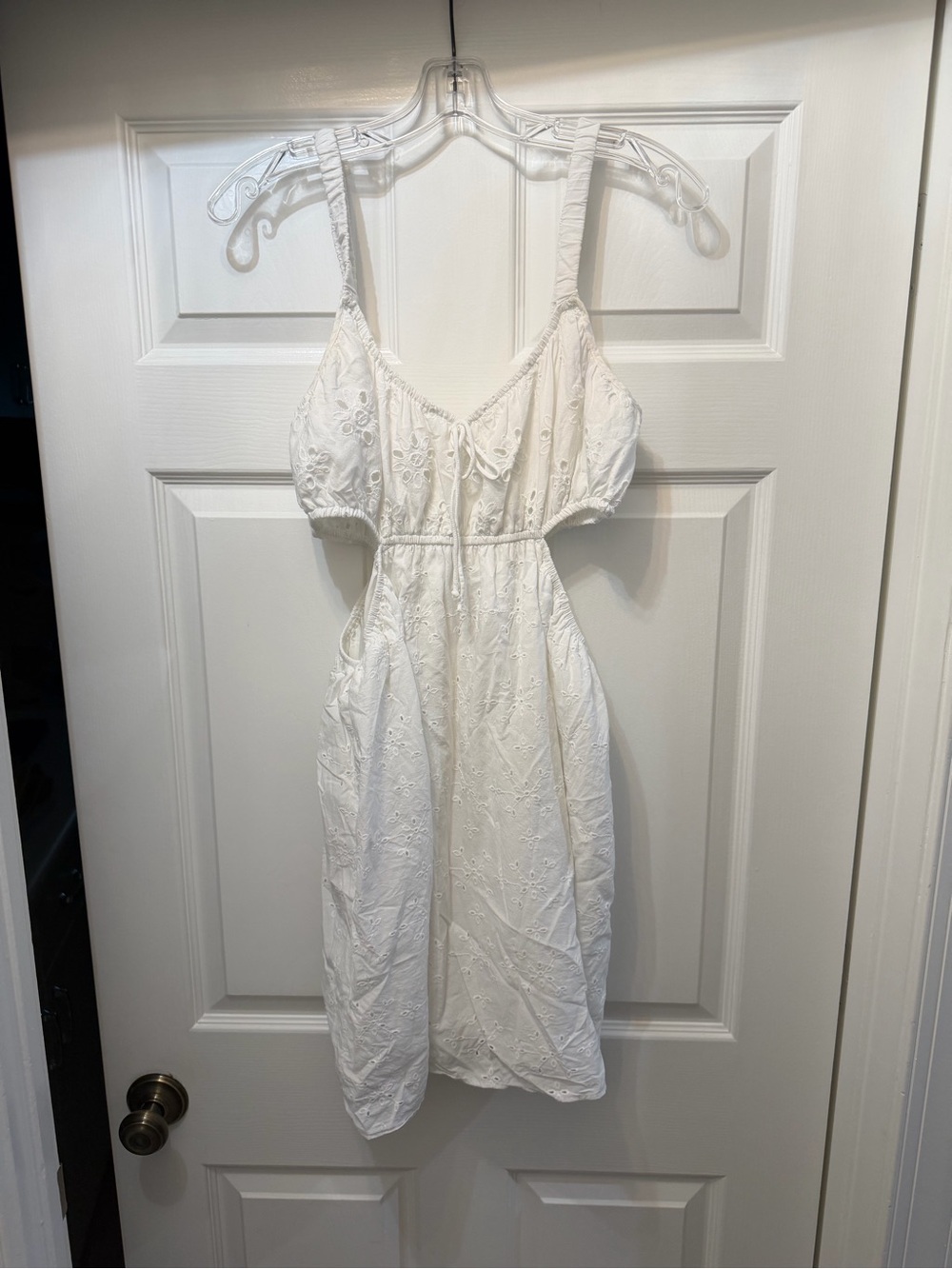 American Eagle Outfitters White Eyelet Midi Dress